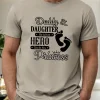Unique Dad And Daughter Bonding Print T-Shirt - Soft, Breathable, Casual Short Sleeve Tee For Men, Perfect Summer Wear, Great Gift Idea