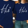 Unisex-CoupleS-His-Hers-Print-T-Shirt-1.webp Couple Matching T-Shirt With His And Her Print Design, The Best Family Matching Gift