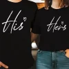Unisex-CoupleS-His-Hers-Print-T-Shirt-2.webp Couple Matching T-Shirt With His And Her Print Design, The Best Family Matching Gift