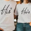 Unisex-CoupleS-His-Hers-Print-T-Shirt-4.webp Couple Matching T-Shirt With His And Her Print Design, The Best Family Matching Gift
