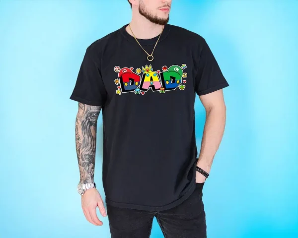 Super Gamer Dad T-Shirt ? Fun Retro Gaming Father?s Day Tee