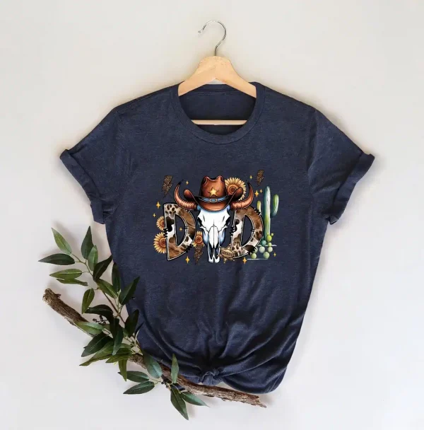 Western-Dad-Shirt-3-1.webp Western Cowboy Dad Shirt ? Rustic Skull & Cactus Country Father Tee