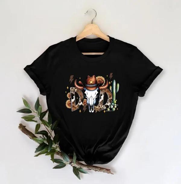 Western-Dad-Shirt-5.webp Western Cowboy Dad Shirt ? Rustic Skull & Cactus Country Father Tee