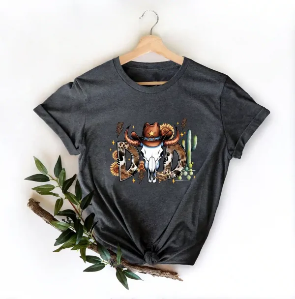Western-Dad-Shirt-6.webp Western Cowboy Dad Shirt ? Rustic Skull & Cactus Country Father Tee