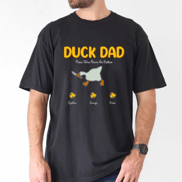 Duck Dad Shirt, Add Kids' Names, Cute Matching Family Tee