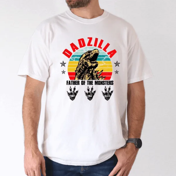 personalized-dadzilla-tee-retro-monster-dad-with-kids-names-3-1.png Personalized Dadzilla Tee, Retro Monster Dad with Kids' Names - The Best Father's Day Gift