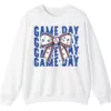 12 (1) Game Day Baseball Bow Sweatshirt, Softball Star Ribbon Crewneck, Vintage Sports Fan Pullover, American Flag Bow