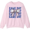 12 (3) Game Day Baseball Bow Sweatshirt, Softball Star Ribbon Crewneck, Vintage Sports Fan Pullover, American Flag Bow