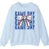 12 (4) Game Day Baseball Bow Sweatshirt, Softball Star Ribbon Crewneck, Vintage Sports Fan Pullover, American Flag Bow