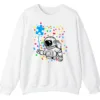 5.0 Astronaut Puzzle Piece Balloon Autism Awareness Sweatshirt, Spaceman Crewneck