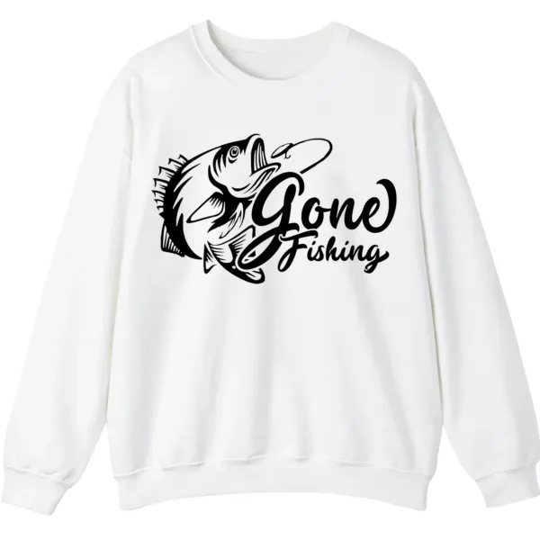 5.0 "Gone Fishing" Crewneck Sweatshirt - Classic Bass Graphic Apparel