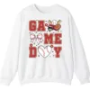 5.0 Baseball/Softball Mom Game Day Crewneck Sweatshirt - Cute Bow and Heart Graphic