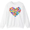 5.0 Colorful Puzzle Piece Heart Autism Awareness Sweatshirt, Jigsaw Heart Crewneck