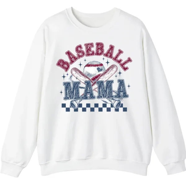 5.0 Distressed Baseball Mama Sweatshirt, Retro Game Day Crewneck, Checkered Softball Mom Pullover