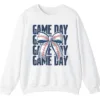 5.0 Game Day Baseball Bow Sweatshirt, Softball Star Ribbon Crewneck, Vintage Sports Fan Pullover
