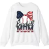 5.0 Baseball Mom Sweatshirt, Game Day Sports Mom Pullover, American Flag Bow Crewneck