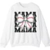5.0 Baseball Bow Mama Repeat Graphic Crewneck Sweatshirt