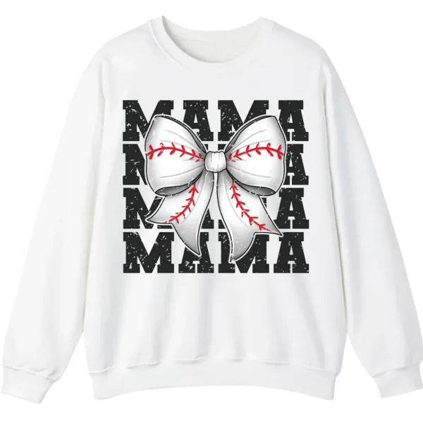 5.0 Baseball Bow Mama Repeat Graphic Crewneck Sweatshirt
