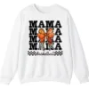 5.0 Basketball Mama Leopard Print Bow Crewneck Sweatshirt