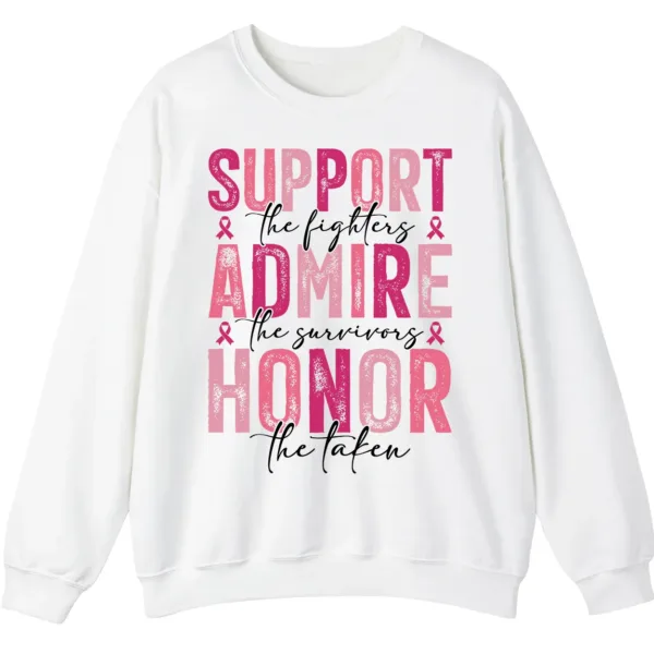 5.0 Breast Cancer Awareness Pink Ribbon Sweatshirt, Support Admire Honor Fighter Survivor Shirt