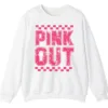 Pink Out Football Game Day Sweatshirt, Breast Cancer Awareness Cheerleading Pink Football Crewneck