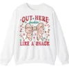 5.0 Out Here Lookin' Like A Snack Christmas Bow Sweatshirt - Funny Holiday Crewneck