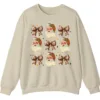 Leopard Print Bows & Santa Christmas Sweatshirt
