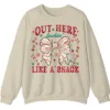 5.1 Out Here Lookin' Like A Snack Christmas Bow Sweatshirt - Funny Holiday Crewneck