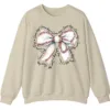 Baseball Bow Game Day Sweatshirt, Sports Lover Crewneck, Watercolor Softball Bow Pullover, Cute Game Day Women's Shirt