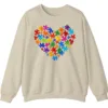 5.1 Colorful Puzzle Piece Heart Autism Awareness Sweatshirt, Jigsaw Heart Crewneck