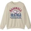 5.1 Distressed Baseball Mama Sweatshirt, Retro Game Day Crewneck, Checkered Softball Mom Pullover