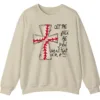 Baseball Cross Psalm 96:12 Sweatshirt, Christian Game Day Crewneck, Religious Sports Pullover, Faith and Baseball Fan Gift