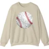 5.1 Glitter Sparkle Baseball Softball Sweatshirt, Bling Game Day Fan Crewneck, Women's Diamond Dust Sports Pullover Gift