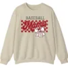 5.1 Distressed Checkered Baseball Mama Sweatshirt, Bow Pullover, Vintage Game Day Sports Mom Crewneck