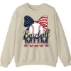 5.1 Baseball Mom Sweatshirt, Game Day Sports Mom Pullover, American Flag Bow Crewneck
