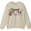 5.1 Baseball Mom Sweatshirt, Game Day Sports Mom Pullover, Leopard Pattern Crewneck