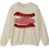 5.1 Baseball Red Stitches Typography Sweatshirt, Bold Game Day Fan Crewneck, Minimalist Sports Pullover