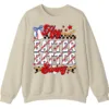 5.1 Baseball Mama Checkered Sweatshirt, Retro Softball Bow Crewneck, Game Day Mom Pullover