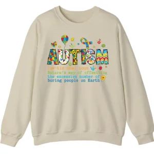 Funny Autism Definition Sweatshirt, "Offsetting Boring People" Sarcastic Crewneck Gift