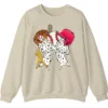 5.1 Feminine Glitter Baseball Bow Crewneck Sweatshirt Pink