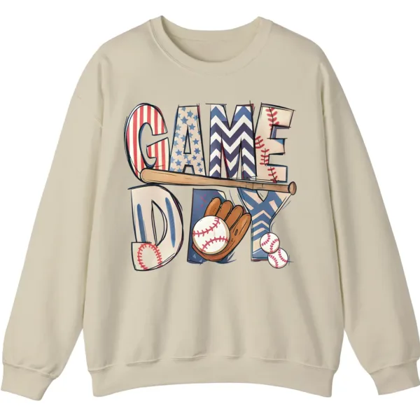 5.1 Game Day Baseball Patriotic USA Crewneck Sweatshirt