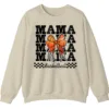 5.1 Basketball Mama Leopard Print Bow Crewneck Sweatshirt