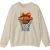5.1 Game Day Basketball Lover Bow Crewneck Sweatshirt