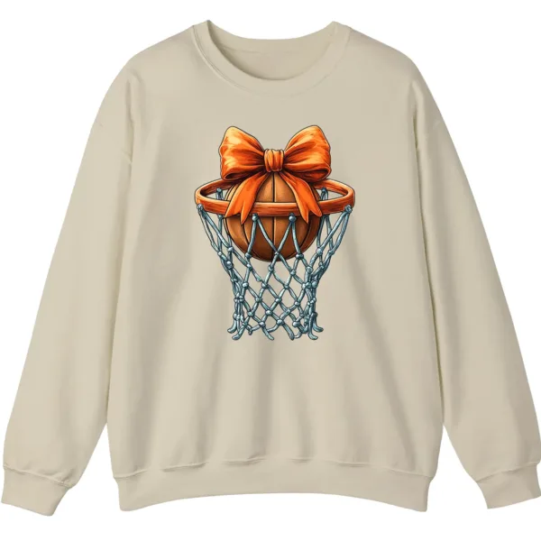 5.1 Game Day Basketball Lover Bow Crewneck Sweatshirt