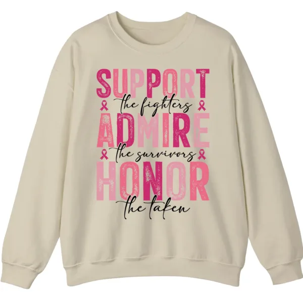 5.1 Breast Cancer Awareness Pink Ribbon Sweatshirt, Support Admire Honor Fighter Survivor Shirt