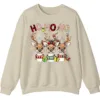 Reindeer Plaid Scarf Christmas Sweatshirt, Funny Ho Ho Holiday Shirt