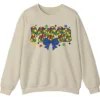 5.1 Cute Colorful Puzzle Piece Mama Crewneck, Autism Awareness Bubble Letters Sweatshirt
