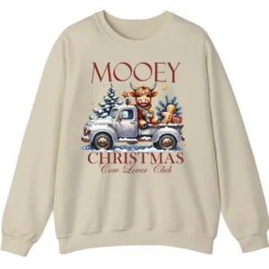 5.1 Mooey Christmas Highland Cow Truck Sweatshirt