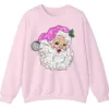 Sparkly Pink Disco Santa Claus Sweatshirt