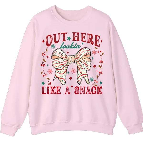 5.2 Out Here Lookin' Like A Snack Christmas Bow Sweatshirt - Funny Holiday Crewneck